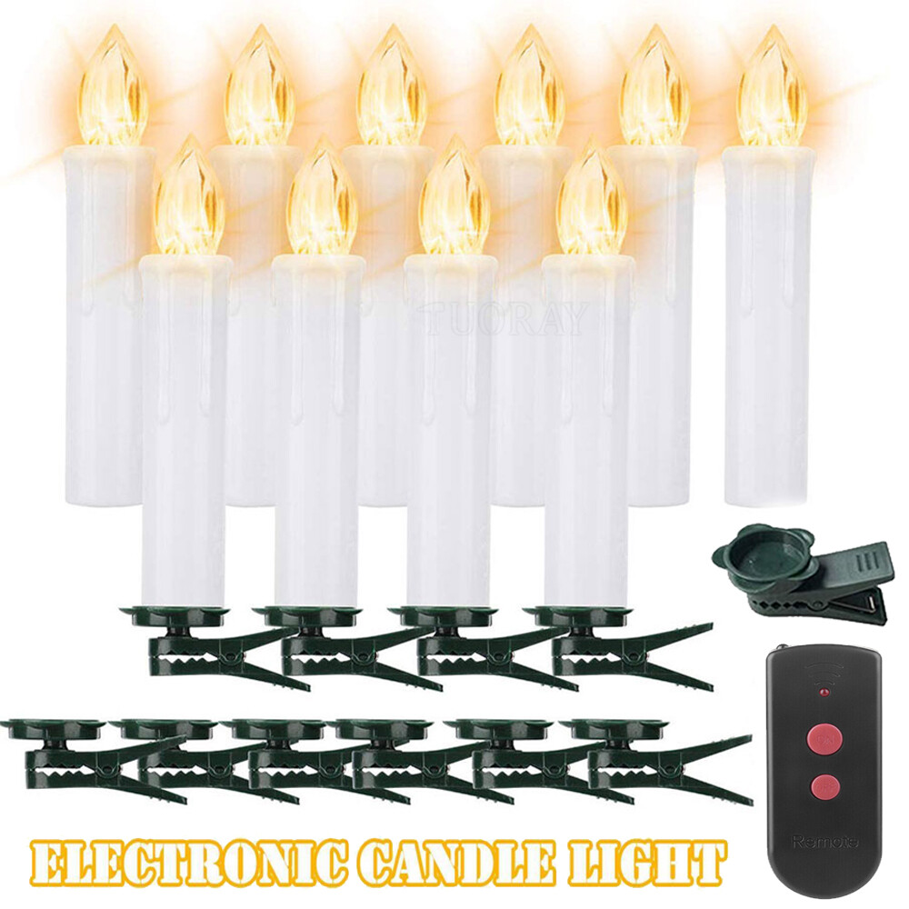 10 Kabellose Mini-Weihnachtskerzen Mit Fernbedienung – LED-Kerzen Mit Verschiedenen Leuchtfunktionen