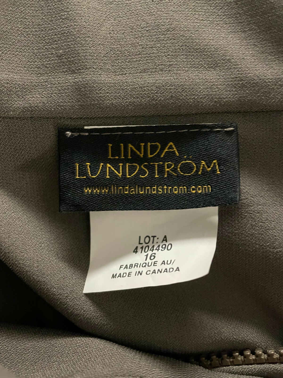 Linda Lundstrom NEW 16  Mushroom Brown  Zipper Detail Long Jacket Minimalist