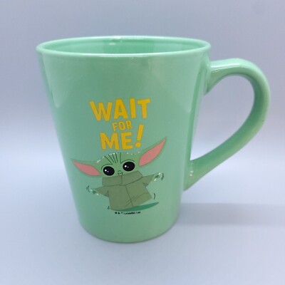 Grogu Baby Yoda WAIT FOR ME Conical Coffee Mug 14oz 4.25'' Cute Star Wars
