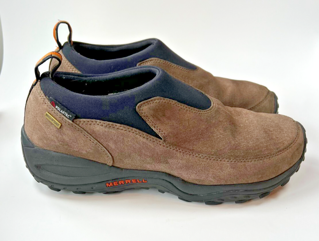 Merrell Uomo Quantum Moc Scarpe Scamosciate Impermeabili Uomo Taglia 9 5 Marrone Escursionismo