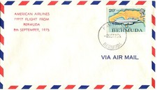 American Airlines First Flight Hamilton Bermuda - Philadelphia Pennsylvania 1975