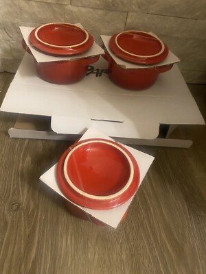 PARINI FLAMEPROOF SET of 3 Round  Oven Pots