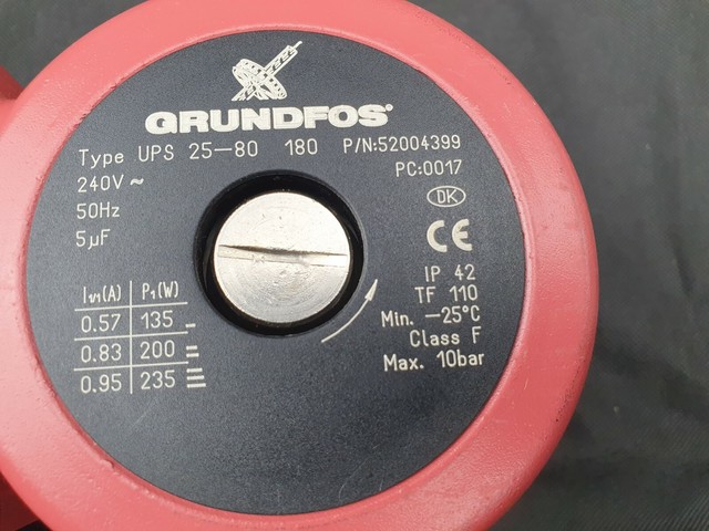 Grundfos UPS 25-80 180 Light Commercial Circulator Pump 240V 52004399 ...