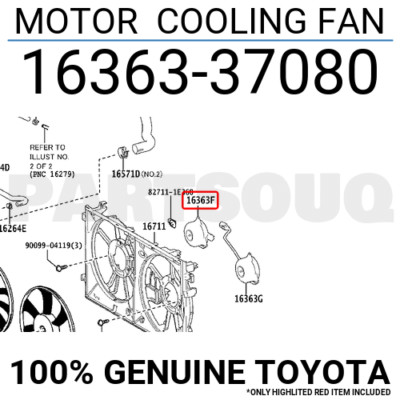 1636337080 Genuine Toyota MOTOR COOLING FAN 16363-37080 | eBay