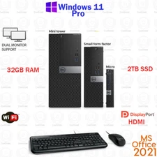 WINDOWS 11 PC Dell Desktop Computer PC DVD upto Core i5 8400 32GB 2TB SSD