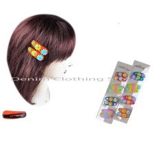 16pcs Baby Toddler Girl Hair Rubber Snap Flower Assorted Colors Hairpin Clips 2"