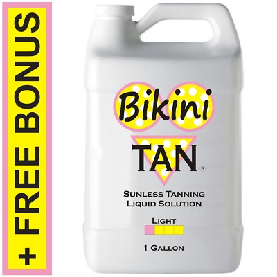 BIKINI TAN - LIGHT  1 GALLON - Spray Tanning Solution / Sunless Self Tanner Mist