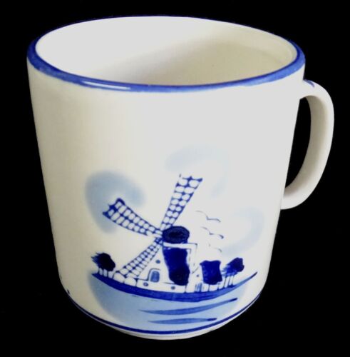 NEW Mug DELFT BLUE Holland Windmill Numbered 3-1/4 Inch Hand-painted