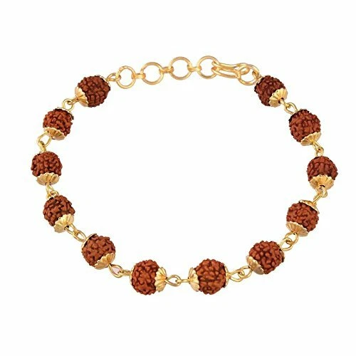 Rudraksha Silver Shree in Square double line bracelet - Prinjal