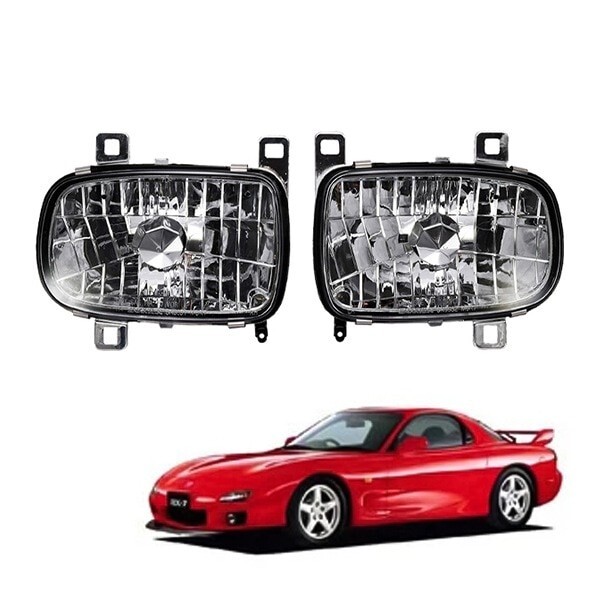 SONAR Mazda RX-7 FD3S Front Crystal Clear Headlight Pair Set