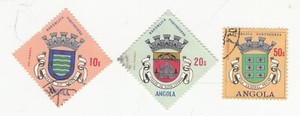 Angola 1963. Cities of Lobito, Lisboa, General Freire. Arms Sc# 476 483 488 Used