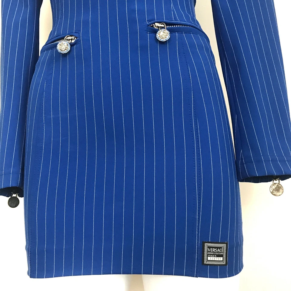 Auténtico VESTIDO CABEZA MEDUSA VINTAGE VERSACE JEANS ALTA COSTURA BODYCONE IT40 US2-4 Foto 4 de 4