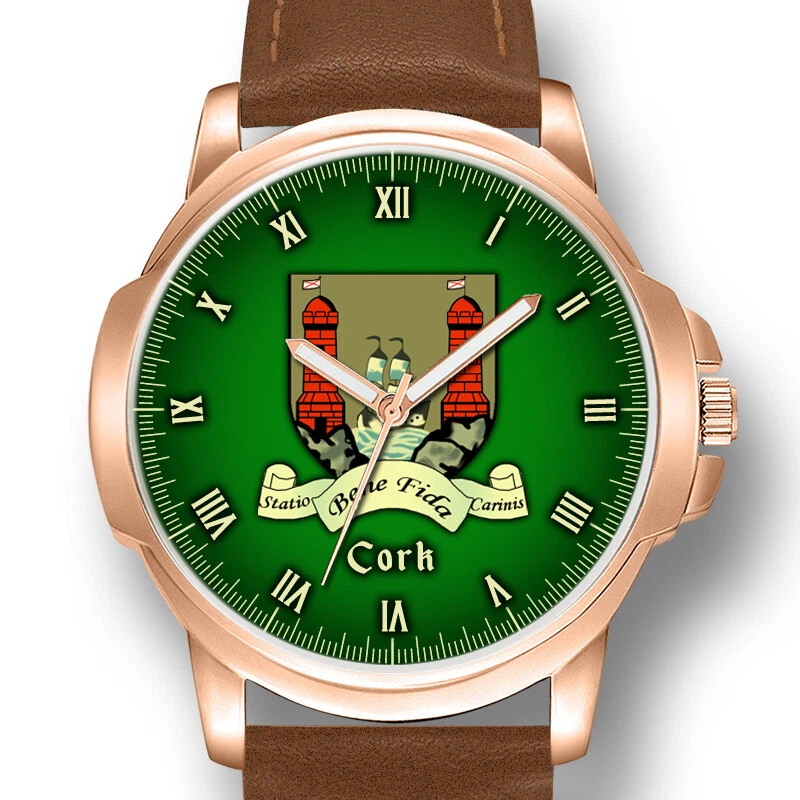 CORK CITY COAT OF ARMS IRELAND MENS GENTS WRIST WATCH GIFT ENGRAVED PERSONALISED