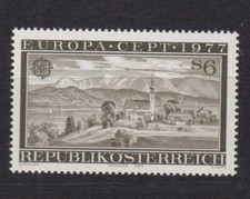 Austria mint stamp - Europa CEPT 1977 Attersee, Church