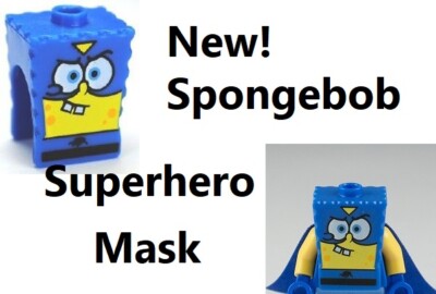 New Lego Spongebob Mask Superhero Hero Minfigure Body Part Head Cartoon Figure