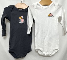 230659 Girls 9 Months 71cm PETIT BATEAU Grey White L/S Body Suits NWOT