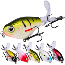 4pc Whopper Plopper Fishing Lure Topwater Artificial Fishing Bait Tail Crankbait