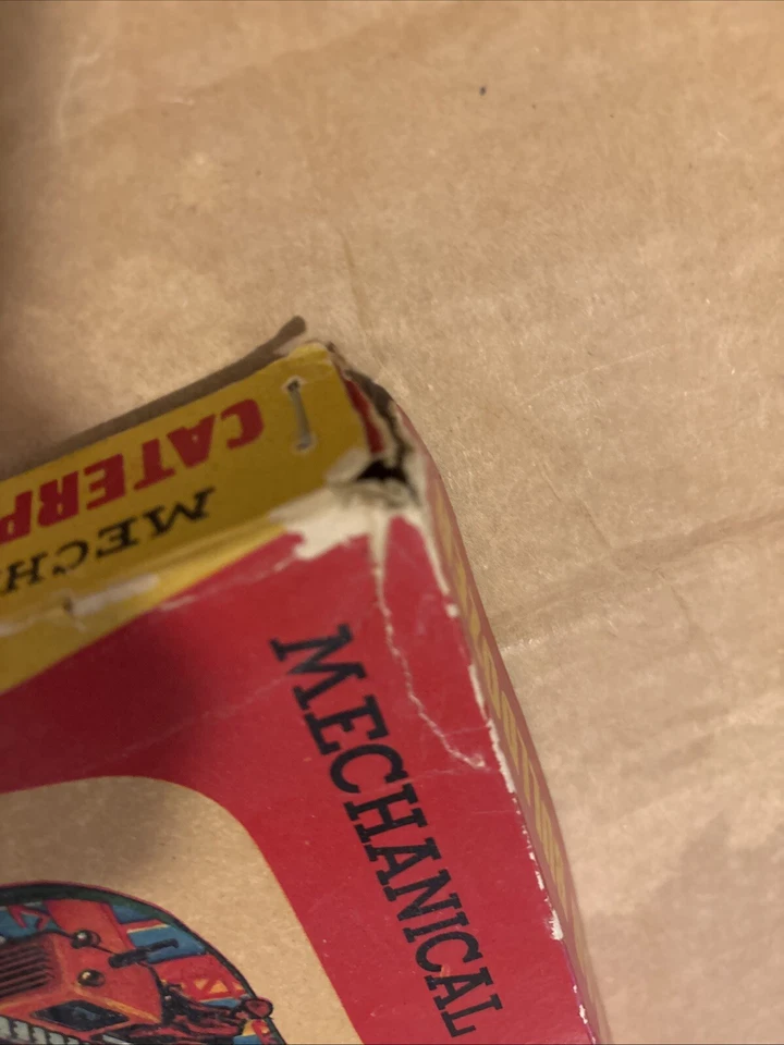 BULLDOZER MECÁNICO ORUGA DE CUERDA de hojalata juguete con pista Japón vintage años 60’s Foto 3 de 4