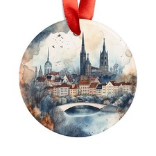 MUNICH GERMANY Skyline, German Travel Personalized Acrylic Tree Ornament
