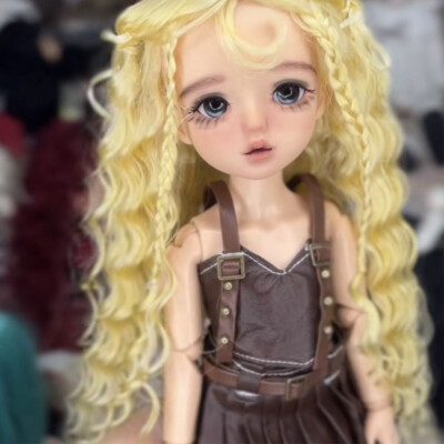 Fashion Blonde Curly Hair Full Set DIY Toys Children's Birthday Gifts Cute Girls