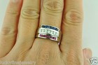 1.15 ct 14k White Gold Men's Natural Diamond Sapphire Ruby Ring All American USA — photo 5