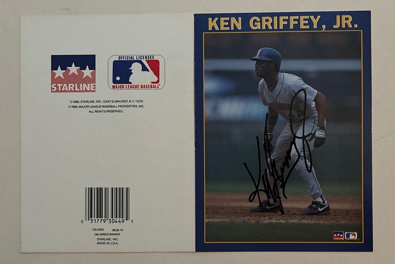 Ken Griffey Jr Signed 1989 Starline Birthday Card Seattle Mariners MLB