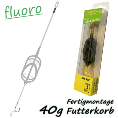 Life Orange ARC FLAT Method Feeder Fluorocarbon Leader Karpfen Montage Pressform
