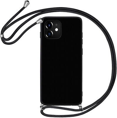 Hülle mit Band Samsung  A06 A16 A26 A55 A56 S25 Handykette  Silikon Case schwarz
