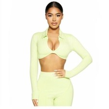 Naked Wardrobe Gimme Some Butter Crop Top Size L