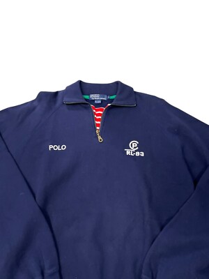 こうしま　　　　　　　　　　　【Ｖｉｎｔａｇｅ】ＲＬ英国製　ラルフローレン Vintage Polo Ralph Lauren RL-93 1/4 zip sweatshirt Men's XL