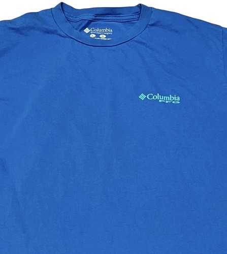 Columbia Large PFG Blue Short Sleeve Tee Shirt Top Fishing Men Women Boat - Picture 2 of 7