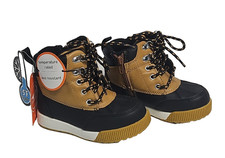 Wonder Nation Ankle Duck Boot Snow Winter Boys Toddler Size 9 Brown Black Zip- H