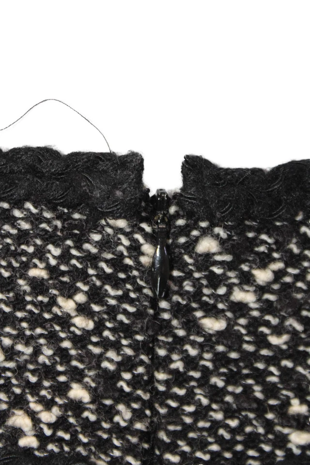 Falda lápiz Nanette Lepore para mujer tweed recta cremallera trasera negra talla 2 Foto 4 de 4