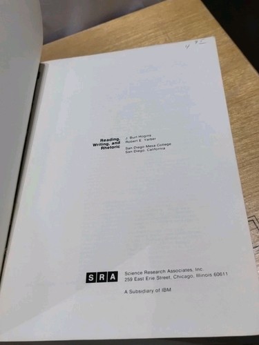 Reading Writing And Rhetoric James Burl Hogins First Edition Rare - Picture 7 of 11