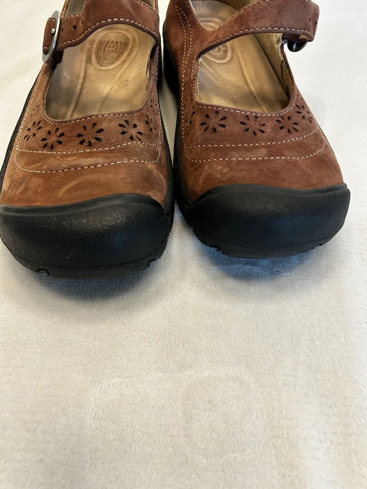 Tsubasa.Y Vintage KEEN Marrón Tallado Mary Jane Calistoga Cuero Zapatos Talla 7 Foto 4 de 4