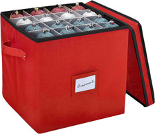 , Christmas Ornament Storage - Stores up to 64 Holiday Ornaments, Adjustable Div