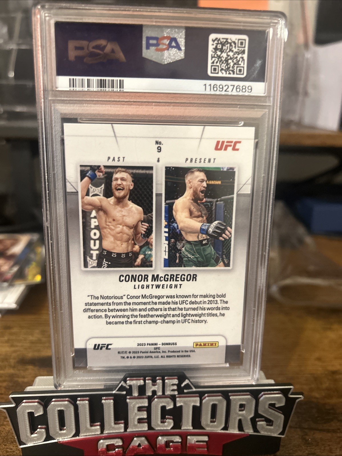 2023 Donruss UFC Conor McGregor Past & Present SSP Psa 9 view 3