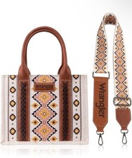 Wrangler Tote Crossbody Aztec Purse Coffee Brown Southwestern Bag NWT