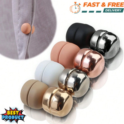 2/8pair Brooches Magnetic Classic Round Shiny Matt Stable Scarf Clips Hijab Pin