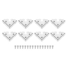 8Pcs Decorative Corner Protectors with Screws 0.98"x0.98"x1.42", White