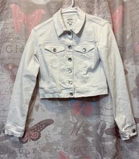 CELLO White Cropped Denim Jacket - Women s Size Small