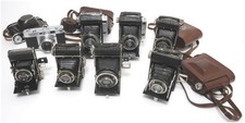  For collector Lot of 8 x vintage folding cameras mixed brands NOTTESTED