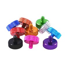 Flat Knurled Thumb Screws Aluminium Alloy M4x6mm M4x10mm Computer Hand Grip