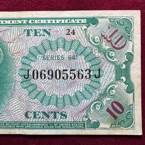 10 Cent Militär Zahlungsschein 5563J Serie 641 - Bild 4 von 6