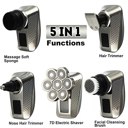 MECURICY HEAD SHAVERS FOR BALD MEN, 5 IN 1 MEN'S RECHARGEABLE BALD HEAD -