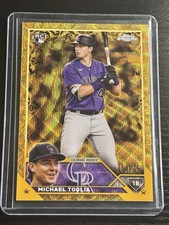 2023 Topps Gilded Collection Michael Toglia #112 Gold Wave Etch /75 Rookie SP RC