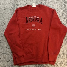Nebraska Huskers Men Large Vintage NCAA Stitched On Spellout Sweatshirt Crewneck