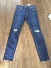 NWT Hollister Size 28 6R High Rise Crop Super Skinny Medium Wash Distressed Jean