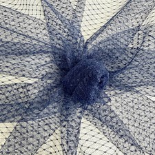 Eleanor NAVY BLUE Dotted Swiss Mesh Tulle Lace Fabric for Veil, Lining, Apparel