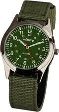 Infantry Unisex 12/24Hr Analogue Military Watch for Men Quartz Wrist Green 